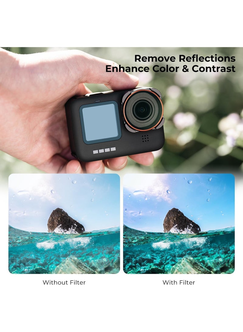 K&F Concept ND Filter Set Compatible with GoPro Hero12, Hero11, Hero10, Hero9 Black, 6 Pack (CPL/ND8/ND16/ND32/ND64/ND1000) Hero 9/10/11/12 Action Camera Accessory Neutral Density Polarizer Filter Kit - Image 4